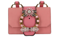 MIU MIU Cow Leather Shoulder Bag Crossbody Bag Women's Pink
