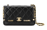 CHANEL Lambskin Flap Bag, Crossbody Bag, Shoulder Bag Women's Black