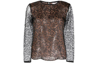 SAINT LAURENT Pre Owned 1980s Lurex Sheer Lace Blouse