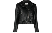 SAINT LAURENT Leather Jackets Women's Black