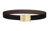 HERMES Comfortable Gold Buckle Togo Calfskin Double-Sided Leather Belt Men's Black Width: 3.2cm