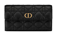 DIOR Calfskin Wallet Women's Black