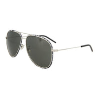 SAINT LAURENT Metal Aviator Sunglasses Unisex Black/White