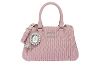 MIU MIU CRYSTAL Soft Sheep Leather Shoulder Bag Crossbody Bag Handbag Women's Pink