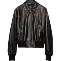 PRADA SS25 Leather Jacket Men's Black