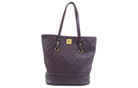 LOUIS VUITTON Leather Tote Bag Shopping Bag Handbag Women's Purple