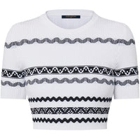 LOUIS VUITTON Scallop Stripe Knit Crop Top