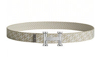 HERMES Belts Men Heather Gray/White