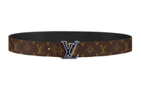 LOUIS VUITTON Cow Leather Leather Belts Men's Brown Width: 4cm