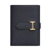HERMES Bearn Epsom Calfskin Wallet Women's 76 Bleu Indigo Indigo