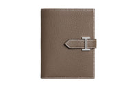 HERMES Bearn Mysore Goat Skin Wallet Women's 18Etoupe Elephant Gray