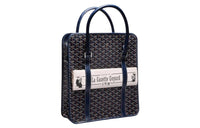 GOYARD Bourgogne Canvas With Leather Handbag Unisex Marine Blue
