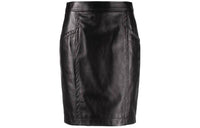 SAINT LAURENT Leather Short Skirts Women's Black