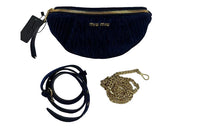 MIU MIU Velour Fanny Pack Women's Black