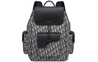 DIOR Saddle Fabric With Cow Leather Backpack Men's Beige/Black