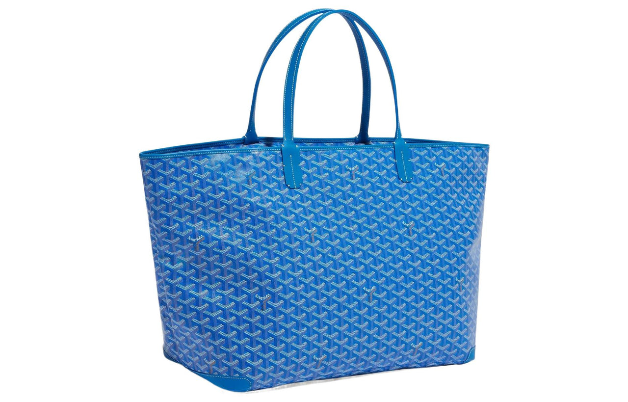 GOYARD Artois Canvas With Leather Tote Bag Shopping Bag Shoulder Bags Handbags Large Size Unisex Blue