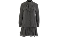 CELINE Long Sleeved Dress Women's Black With White Dot