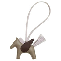 HERMES Lambskin Pendants Unisex Beige/Yellow/Blue