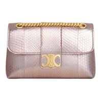 CELINE Python Skin Crossbody Bag Shoulder Bag Medium Size Women's 1Light Pink Red