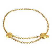 CHANEL Solid Color Design Waist Chains Women's Gold