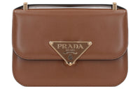 PRADA Leather Crossbody Bag Shoulder Bag Women's Brown