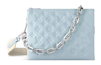 LOUIS VUITTON Coussin Sheepskin Shoulder Bag Crossbody Bag Small Size Women's Blue