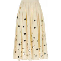 PRADA Embroidered Detailed Pleated Skirt
