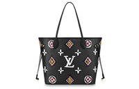 LOUIS VUITTON NEVERFULL Canvas Shoulder Bag Medium Size Women's Black