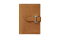 HERMES Bearn Mysore Goat Skin Wallet Women's Caramel Caramel