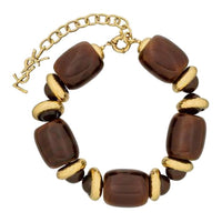 SAINT LAURENT Resin, Metal Necklaces Unisex Brown