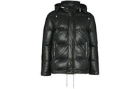 SAINT LAURENT Solid Color Hooded Down Jacket Men's Black