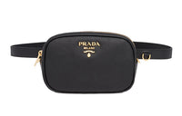 PRADA Leather Fanny Pack Crossbody Bag Shoulder Bag Women's Black