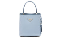 PRADA Panier Leather Shoulder Bag Crossbody Bag Handbag Small Size Women's Blue