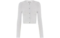 MIU MIU Lamé Ribbed knit Cropped Cardigan