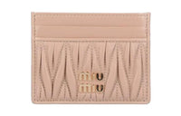 MIU MIU Matelassé Leather Card Holder Card Holder Women's Sand