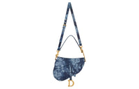 DIOR Denim Saddle Bag Shoulder Bag Crossbody Bag Handbag Women's Blue