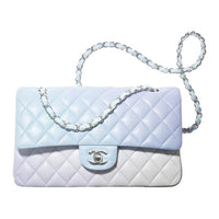 CHANEL Classic Flap CF Lambskin Shoulder Bag Crossbody Bag Medium Size Women's Gradient Light Blue/Light Purple