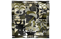 HERMES Silk Scarves Men's Khaki