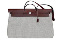 HERMES Herbag Zip Canvas With Hunter Cow Leather Canvas Bag Crossbody Bag Regular Unisex Multicolor