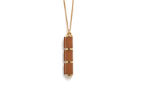 HERMES Calfskin Gold Plated Metal Necklaces Women's Brown
