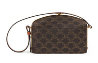 CELINE Triumphal Arch Cow Leather Lunch Box One Shoulder Handbag Women's Tawny
