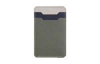 HERMES Evercolor Leather Card Holder Women's Maje Gray Spliced Concrete Spliced Midnight Blue