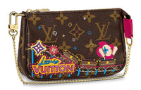 LOUIS VUITTON Pochette Accessories Monogram Vivienne Holiday Mini Rose Pivoine Pink