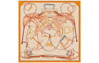 HERMES Silk Scarves Unisex Orange/Gold