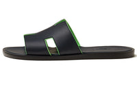 HERMES Lzmir Slide Slippers Men's Black Green