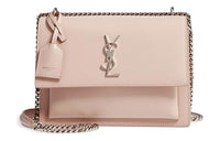 SAINT LAURENT Smooth Leather Sunset Bag Shoulder Bag Medium Size Women's Light Pink