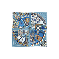 HERMES Silk Scarves Women's Blue