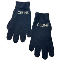 CELINE - Knit Gloves Unisex Blue