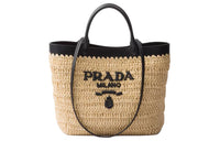 PRADA Leather Shoulder Bag, Crossbody Bag, Handbag Trumpets Women's Beige & Black