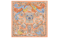HERMES Silk Scarves Women's Orange